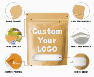 Tùy chỉnh in resealable <span class=keywords><strong>Ziplock</strong></span> thực phẩm chết cắt túi mùi bằng chứng đứng lên túi nhôm lá 3.5g bao bì nhựa Mylar Túi - Product Image 6