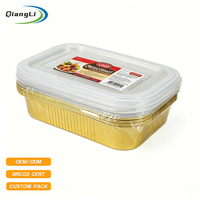 Contenants en aluminium certifiés BRC avec étiquettes de marque personnalisées, contenants jetables de qualité alimentaire pour les traiteurs et les restaurants