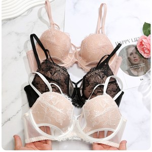 Ensemble de lingerie sexy Erkoumi pour <span class=keywords><strong>femme</strong></span>, style français, avec soutien-gorge 3/4 push-up anti-affaissement, broderie en dentelle ajourée et respirante, pour grandes tailles - Product Image 6