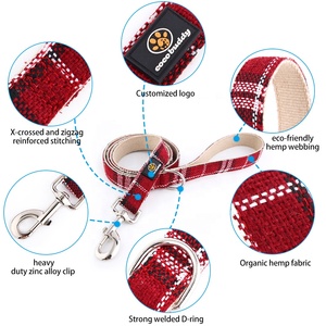 Natürlicher Hanf Umwelt freundliches Bio-Hunde halsband aus reiner Baumwolle Verstellbares, individuelles Hunde halsband und Leinen-Set - Product Image 5