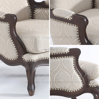 Fauteuil américain de style rétro de haute qualité Beau fauteuil de canapé en tissu rembourré pour hôtel appartement avec salon