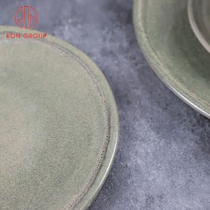 Assiette de service ronde <span class=keywords><strong>en</strong></span> mélamine vert <span class=keywords><strong>terre</strong></span> cuite, style minimaliste commercial, pour café, restaurant, hôtel, salon de thé - Product Image 3