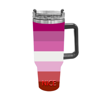 Gobelet de voyage isotherme en acier inoxydable 40 oz Homoflexible Gay Rainbow pour les trajets quotidiens sur autoroute, les pique-niques à la plage, le camping et les moments de thé