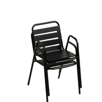Chaise d'extérieur en aluminium de style nordique avec dossier moderne, durable et portable pour jardin, parc, cour, école, café, salons de thé