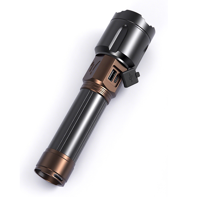Tactical Flashlight Zoomable LED Flashlight with High Lumens and Waterproof 5 Modes As a Power Bank