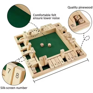 Nuevo Producto, Juegos de Mesa de Madera Personalizados con 4 Jugadores, <span class=keywords><strong>Juego</strong></span> de Dados Shut The Box para Niños y Adultos - Product Image 4