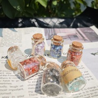 Bouteille de pierre de gravier en cristal rose naturel Pierres précieuses Puces de cristal de quartz clair Bouteille de souhaits pour cadeau de guérison