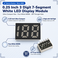 Afficheur LED blanc à 7 segments, 3 chiffres, 0,25 pouce, anode/cathode commune, mini tube numérique à trois chiffres pour instrument de mesure compact