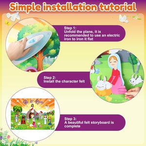 Nouveautés Montessori : Décoration murale <span class=keywords><strong>pour</strong></span> enfants, ensemble <span class=keywords><strong>en</strong></span> feutre de <span class=keywords><strong>Pâques</strong></span>, kit d'<span class=keywords><strong>activités</strong></span> Jésus, tableau d'histoires <span class=keywords><strong>pour</strong></span> fête et activité printanière - Product Image 3