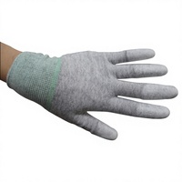 Gants antistatiques en fibre de carbone Jingya JY-212, revêtement PU sur les doigts, non jetables, pour l'électronique – Vente chaude