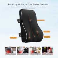Coussin de soutien lombaire ergonomique YUE RISE Magic, en mousse à mémoire de forme noire de qualité supérieure, pour siège de voiture