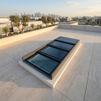 Fenêtre de toit coulissante empilable moderne en aluminium pour villa, terrasse sur toit, étanche, éclairage naturel, conception de projet personnalisée