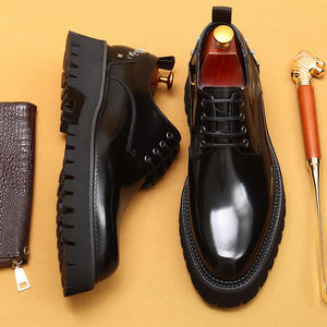 Chaussures de sport formelles pour hommes à semelle épaisse avec motif patchwork et fermeture à lacets - Product Image 4