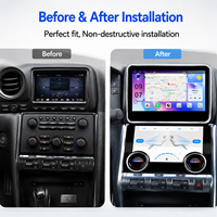 Panneau de climatisation de voiture pour Nissan GTR 2007-2015 avec système Android, CarPlay sans fil, navigation GPS, lecteur radio