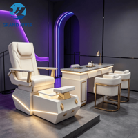Chaise de pédicure multifonction avec drain intégré, chaise de massage de luxe pour salon de manucure, ensemble de chaises de pédicure