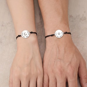 Sun And Moon <b>Couple</b> <b>Bracelets</b> Stainless Steel Braided Unisex Gift Jewelry For Valentine's Day - Product Image 2