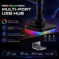 Support d'écran unique pour bureau cubique, idéal pour le télétravail et les studios, 2 à 15 kg, 17 à 45 pouces, bras de moniteur inclinable +90/-25