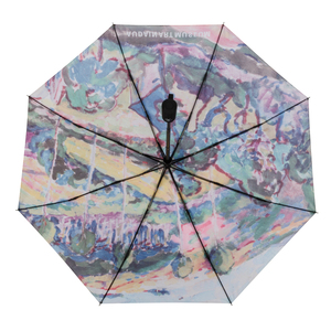 <span class=keywords><strong>Peinture</strong></span> à l'huile forte <span class=keywords><strong>pluie</strong></span> et coupe-vent Triple pliage entièrement automatique 3 fois Art <span class=keywords><strong>parapluie</strong></span> avec impression - Product Image 4