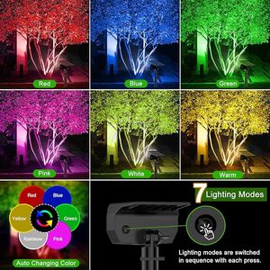 Projecteurs solaires d'extérieur à couleur changeante Projecteurs de paysage étanches à énergie solaire pour les vacances - Product Image 3