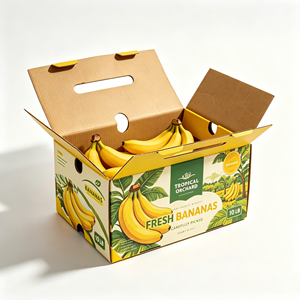 <span class=keywords><strong>Caisse</strong></span> à cerises personnalisée en carton ondulé, petite et fraîche, boîte cadeau pour fruits, impression <span class=keywords><strong>de</strong></span> logo OEM, emballage empilable avec poignée pour produits frais et présentation - Product Image 2