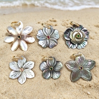 Pendentif en zircons colorés sculptés en forme de queue de poisson, éléphant, feuille, breloques en forme de goutte d'eau, accessoire en forme de fleur en coquillage naturel