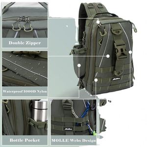 Sac de pêche BSCI avec porte-canne, ultraléger, résistant à l'eau, sac à dos d'épaule pour l'extérieur, sac de pêche étanche - Product Image 6