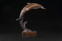 Offre Spéciale piscine extérieure décorée en laiton sculpture animale bronze deux dauphins fontaine statue