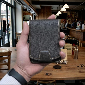 Retro Slim Minimalist Front Pocket <b>Wallet</b> RFID Function Vintage Style Open Closure Short <b>Compact</b> Credit Card Bank ID Card Case - Product Image 1