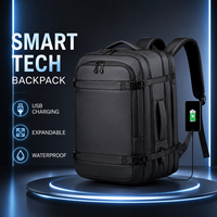 Sac à dos pour ordinateur portable unisexe léger et extensible de haute qualité avec chargement USB, imperméable en polyester Oxford avec fermeture éclair