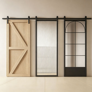 Porte <span class=keywords><strong>de</strong></span> grange coulissante extérieure résistante aux intempéries, rail en acier inoxydable robuste pour abri ou garage, portes <span class=keywords><strong>de</strong></span> grange sur mesure - Product Image 4