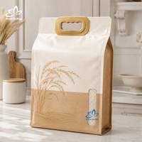 Sac d'emballage pour riz de qualité alimentaire robuste avec poignée en plastique, impression personnalisée, grande taille, pour les boulangeries américaines