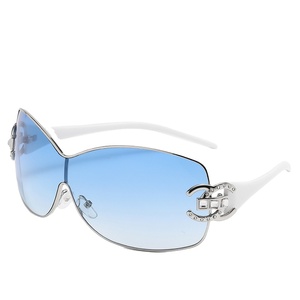 Diamond Rimless Sunglasses Around Sunglasses Y2K Sunglasses <b>Wrap</b> Around 90s 2000s Vintage - Product Image 5
