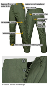 올리브 그린 4포켓 <span class=keywords><strong>BDU</strong></span> 수트 남성용 유니폼 전술 의류 재킷 위장복 - Product Image 4