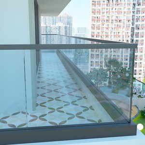 Ringhiere in Vetro Senza Telaio con Design a Rinforzo Diagonale, Cornice in Alluminio e Canali Visibili per Balconi - Product Image 6