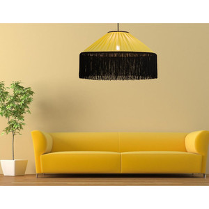 Colore Tiffany fantasia paralume fatto a mano in giallo brillante, luce pendente. - Product Image 6