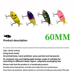 <span class=keywords><strong>Esca</strong></span> <span class=keywords><strong>Artificiale</strong></span> Multi-segmentata 6cm/5.8g, Swimbait Glide Bait a Lenta Affondamento <span class=keywords><strong>per</strong></span> Pesca di Bass, Persico e Luccio in Acque Dolci - Product Image 4
