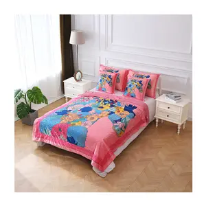 Cobertor com sensação de seda supermacia de 2 camadas, decorativo estampado para uso em todas as estações para cama e sofá