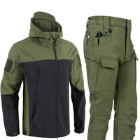 Мужской тактический комплект курток Softshell: весенняя утепленная флисовая ветрозащитная куртка для активного отдыха и поездок на работу