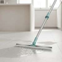 Brosse de nettoyage magique avec manche long réglable 180 °   Serpillère rotative en silicone pour sols, vitres et salles de bain domestiques