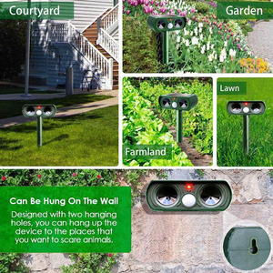 Ahuyentador de Animales con Energía Solar para Perros y Gatos, Sensor de Movimiento, Luces Intermitentes, Impermeable, Control de Ladridos para Exteriores, Jardín, Granja - Product Image 6