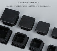 30x30mm Tube Carré Plastique Insertion Bouchon Embout Noir