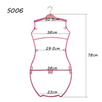 Cintre en plastique PP rose pour femmes, forme du corps, flexible, pour maillots de bain, bikinis, lingerie, organisateur de vêtements, design carré, multifonctionnel