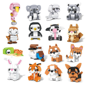 8 in 1 Cute Animal 3D Micro Mini Penguin Flamingo Owl Dog Cow Sea Lion Turtle Koala Rabbit <strong>Bird</strong> Toy Diy Building <strong>Brick</strong> Block Set - Product Image 1