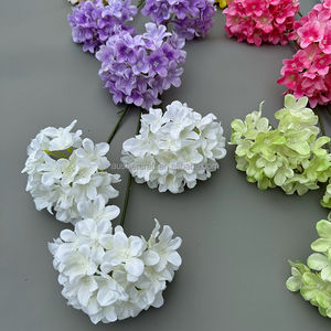 JLY04 faux 3 têtes soie artificielle en bois hortensia <span class=keywords><strong>fleur</strong></span> tige hortensia <span class=keywords><strong>buisson</strong></span> pour toile de fond fête de mariage pièce maîtresse décoration - Product Image 2