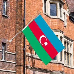 3X5FT Chất lượng cao Ba/Hai lớp cộng với vải màn 100D vải polyester quốc gia cờ nước azerbaijan