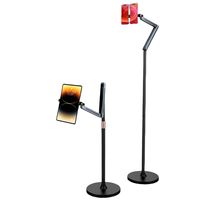 Tablette col de cygne support de sol pour iPad téléphones paresseux 360 rotation pliable robuste en alliage d'aluminium long bras support de téléphone