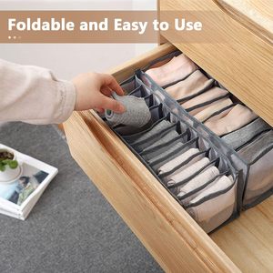 Sac de rangement pliable en nylon pour tiroir, organisateur de placard, boîte de rangement en maille pour sous-vêtements, soutiens-gorge et chaussettes - Product Image 2