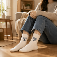 Chaussettes de sport personnalisées brodées sur mesure avec logo, en mélange de coton côtelé
