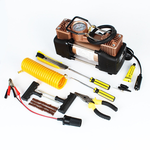 Kit d'outils de réparation <span class=keywords><strong>rapide</strong></span> boîte voiture pompe à air Double cylindre pompe voiture avec <span class=keywords><strong>gonfleur</strong></span> de pompe à pneu 150 Psi pour voiture SUV <span class=keywords><strong>gonfleur</strong></span> de pneu - Product Image 5