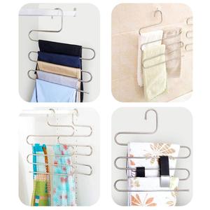 S-forma de <span class=keywords><strong>ropa</strong></span> de acero inoxidable perchas pantalones vaqueros bufanda ahorro de espacio perchas organizador de armario - Product Image 6